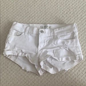 White low rise shorts